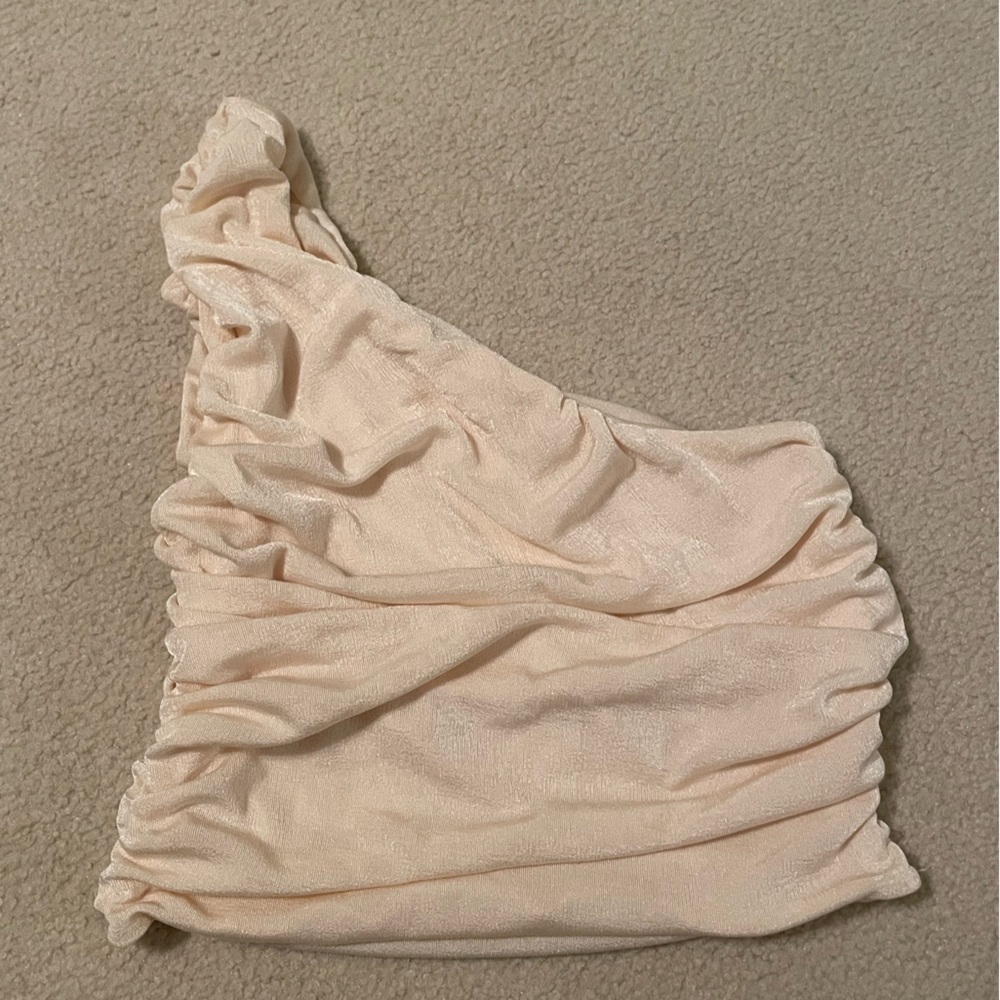 Cream One Shoulder Tank